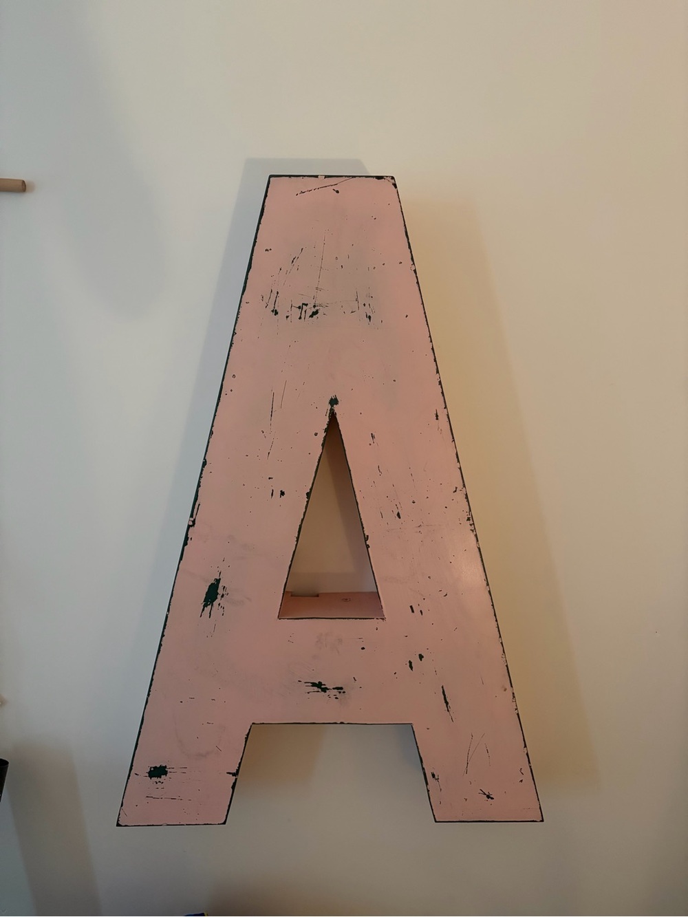 Decorative Distressed Pink Letter A Wall Accent